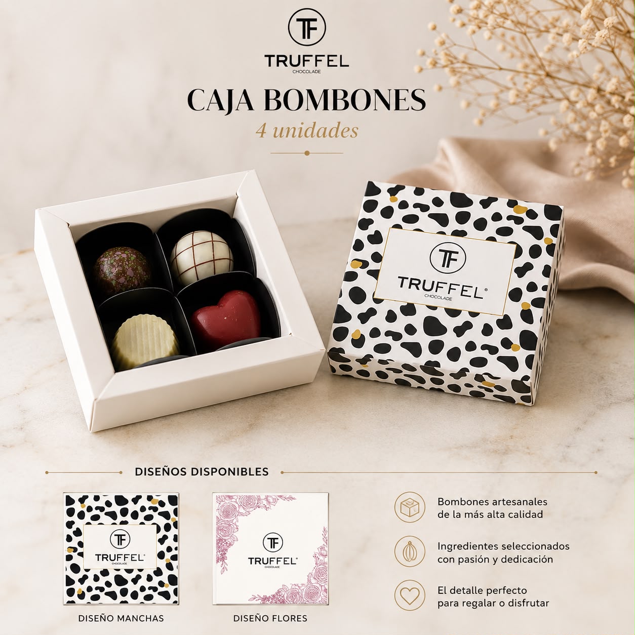 caja bombones 4 unidades